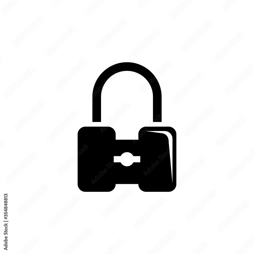 Safety Padlock, Strong Closed Lock. Flat Vector Icon illustration. Simple black symbol on white background. Safety Padlock, Strong Closed Lock sign design template for web and mobile UI element. Safety Padlock, Strong Closed Lock. Flat Vector Icon illustration. Simple black symbol on white background. Safety Padlock, Strong Closed Lock sign design template for web and mobile UI element.