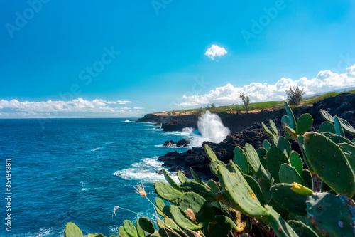 Le Souffleur, natural maritime geyser from West coast of Reunion Island - touristic area
