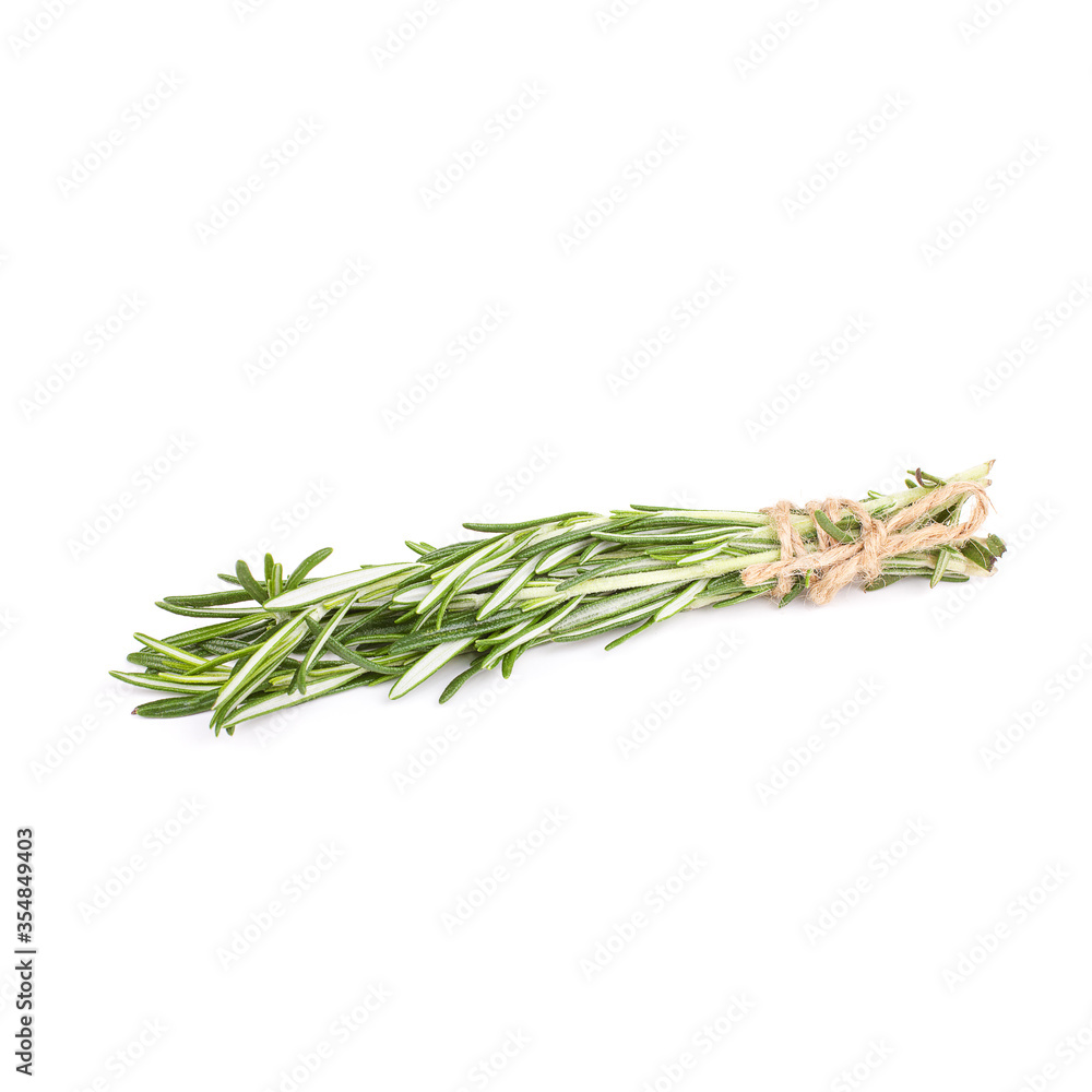Twigs of green rosemary on a white background Twigs of green rosemary on a white background