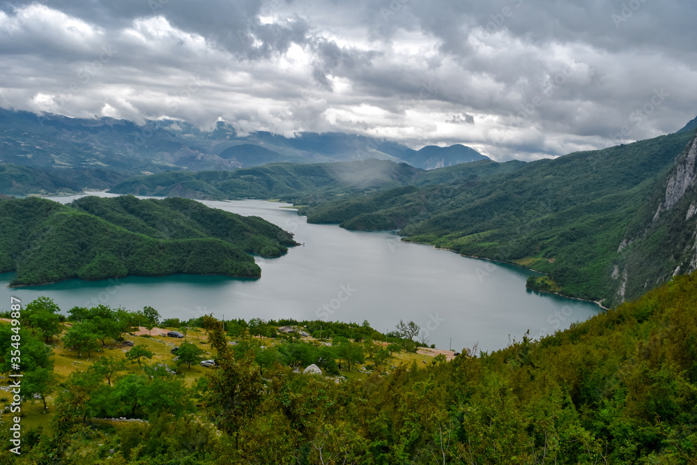mountain lake in the alps albania