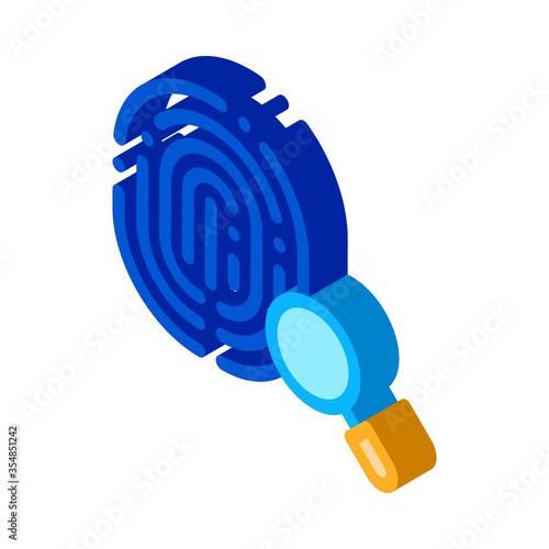 Dactylogram Fingerprint Icon Vector. Isometric Dactylogram Fingerprint sign. color isolated symbol illustration