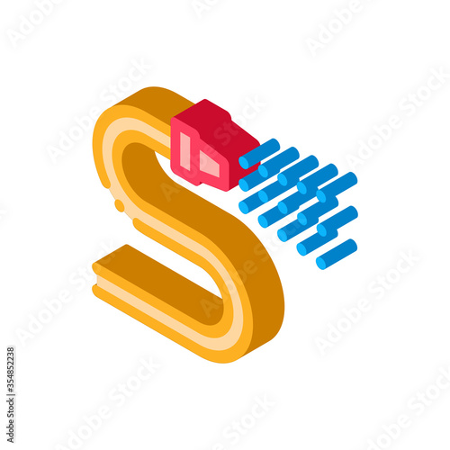 Firehose Water Spray Icon Vector. Isometric Firehose Water Spray sign. color isolated symbol illustration