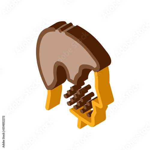 Human Facial Bristle Icon Vector. Isometric Human Facial Bristle sign. color isolated symbol illustration