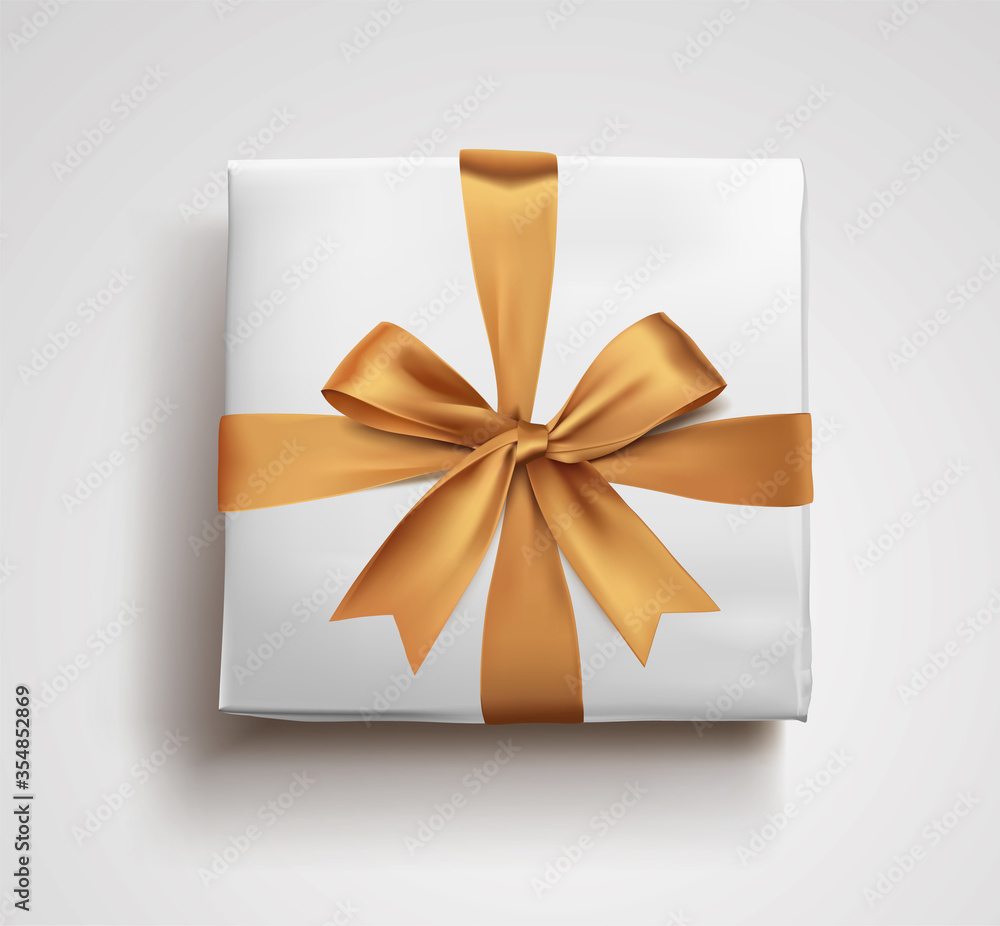 a gold gift box bow 3d style a gold gift box bow 3d style