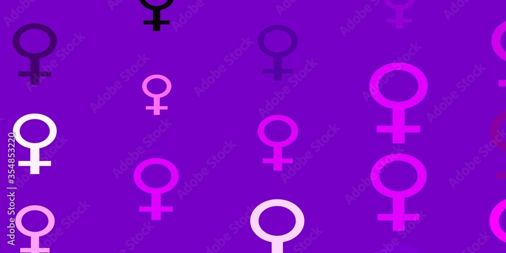 Light Pink vector pattern with feminism elements. Light Pink vector pattern with feminism elements.