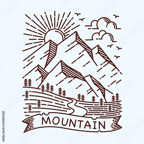 mountain view line iIllustration