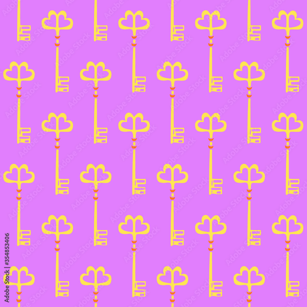 Hand Drawn Doodle Key Seamless Pattern-03 Hand Drawn Doodle Key Seamless Pattern-03