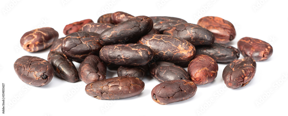 peeled cocoa beans isolated on white background peeled cocoa beans isolated on white background
