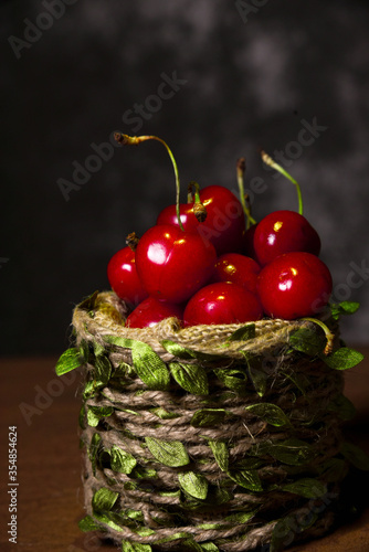 Cherries in a rustic style