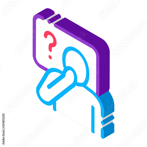 Man Question Mark Frame Icon Vector. Isometric Man Question Mark Frame sign. color isolated symbol illustration