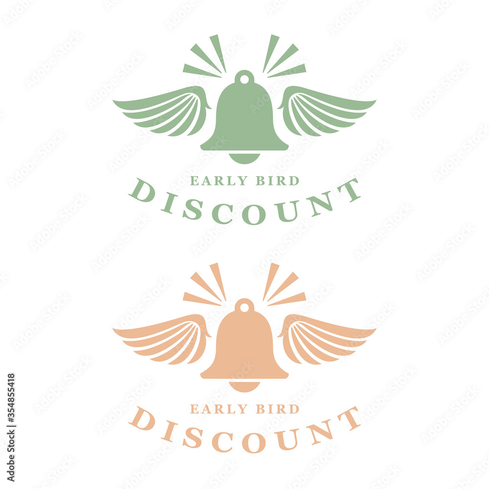 Fotografie Vintage early bird discount vector icon