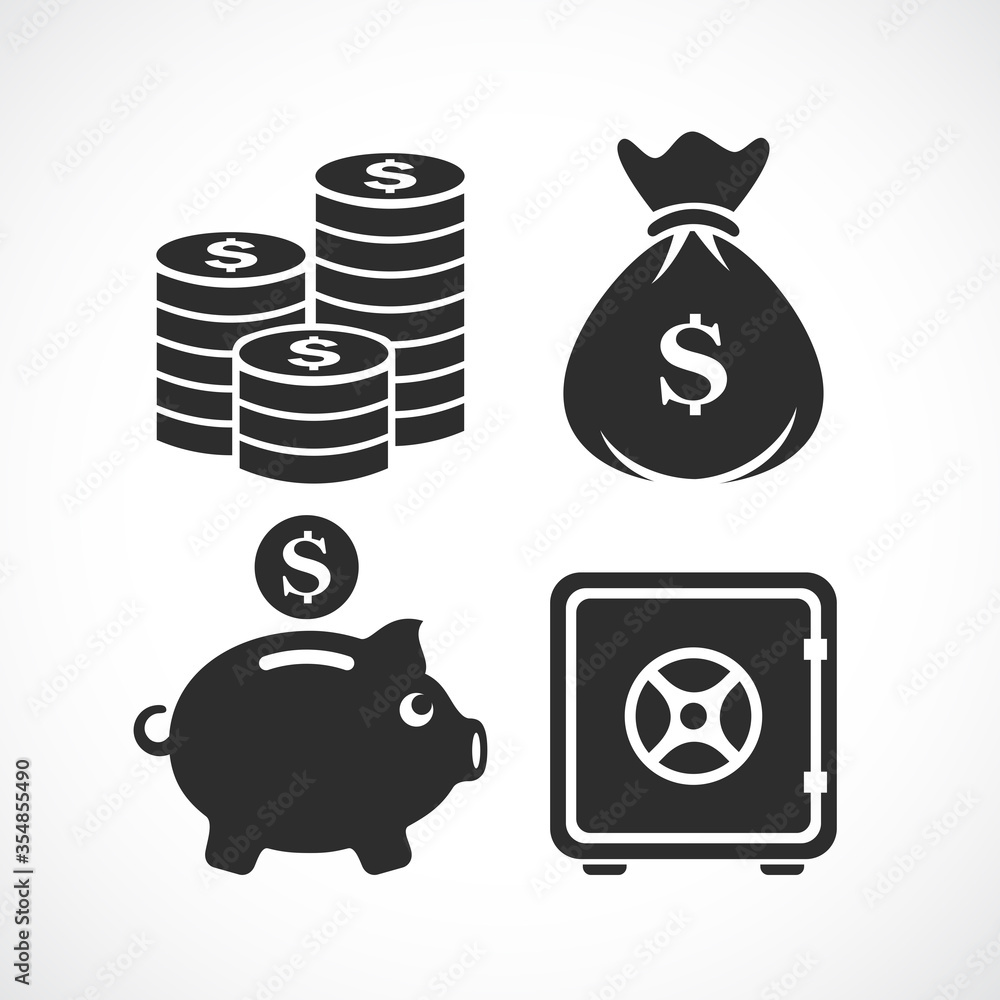 Fotografie Money and finance vector icon