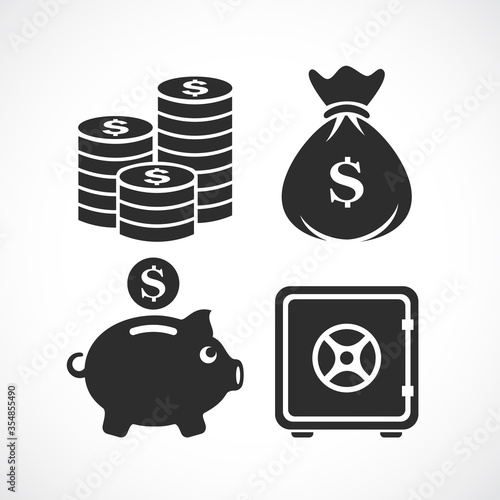 Money and finance vector icon photo