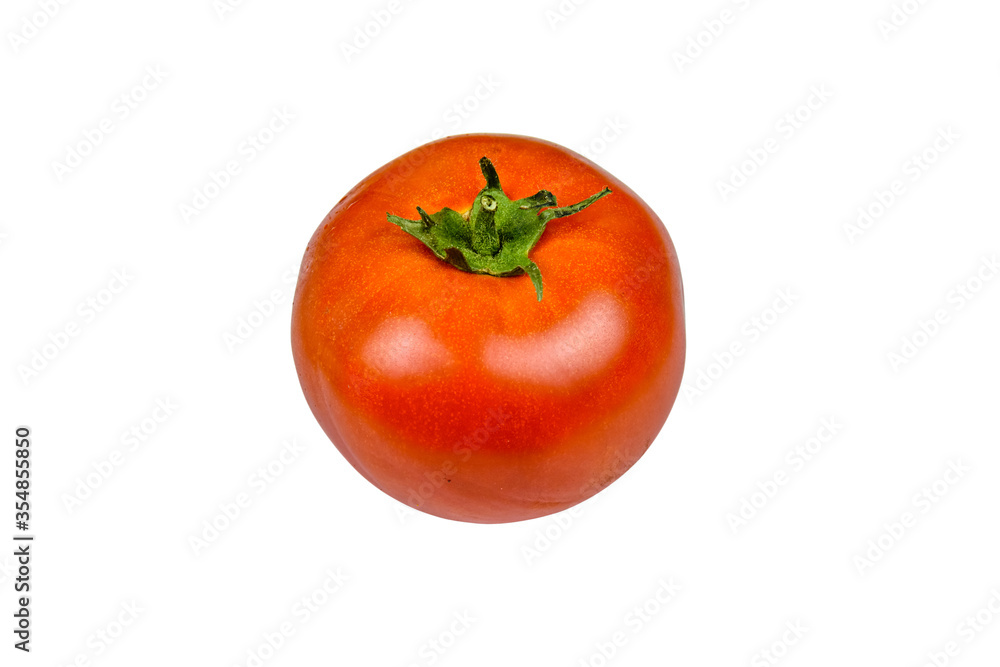 Ripe tomato isolated on the white background Ripe tomato isolated on the white background