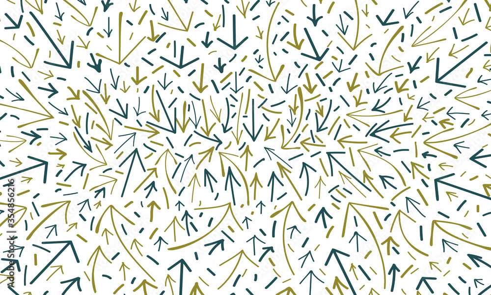 Arrow doodle background from the shooter on white under the mask Arrow doodle background from the shooter on white under the mask
