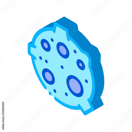 Moon With Craters Icon Vector. Isometric Moon With Craters sign. color isolated symbol illustration