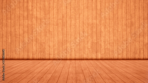 Concept or conceptual vintage or grungy brown background of natural wood or wooden old texture floor and wall as a retro pattern layout. A 3d illustration metaphor to time, material, emptiness,  age  © high_resolution