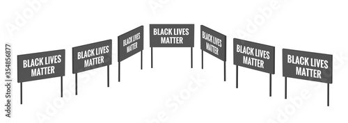 Vector banner on stick. Black lives matter