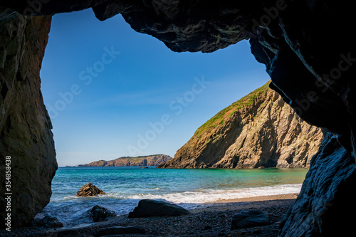 Cave in Sark near the sea photo