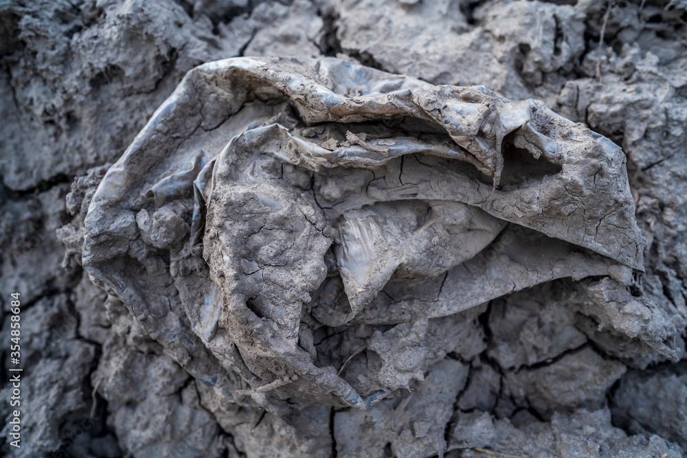 Dramatic image of a plastic bottle covered with mud in the process of difficult decomposition. Seas and oceans drowned in plastic, massive environmental pollution. Recycling and reuse of plastic. Dramatic image of a plastic bottle covered with mud in the process of difficult decomposition. Seas and oceans drowned in plastic, massive environmental pollution. Recycling and reuse of plastic.