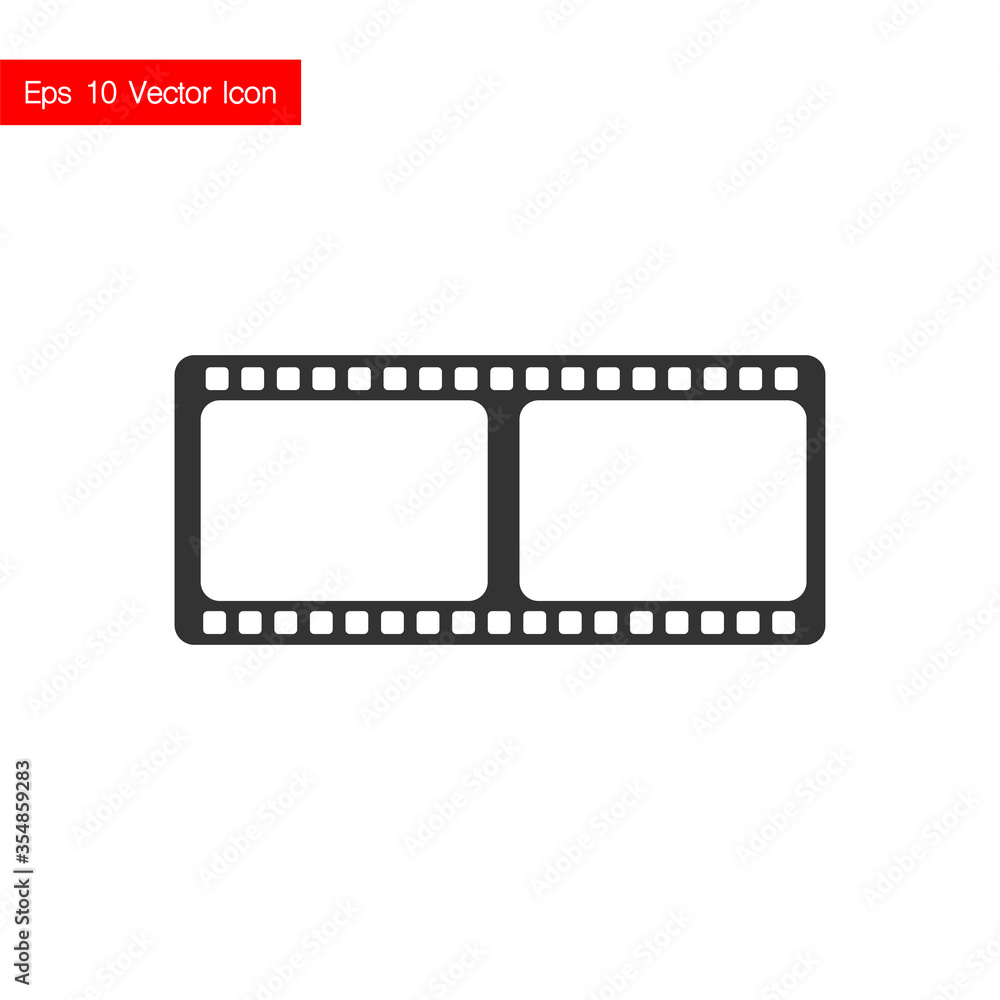 Movie film strip gray icon isolated on white background. Vector. Eps 10