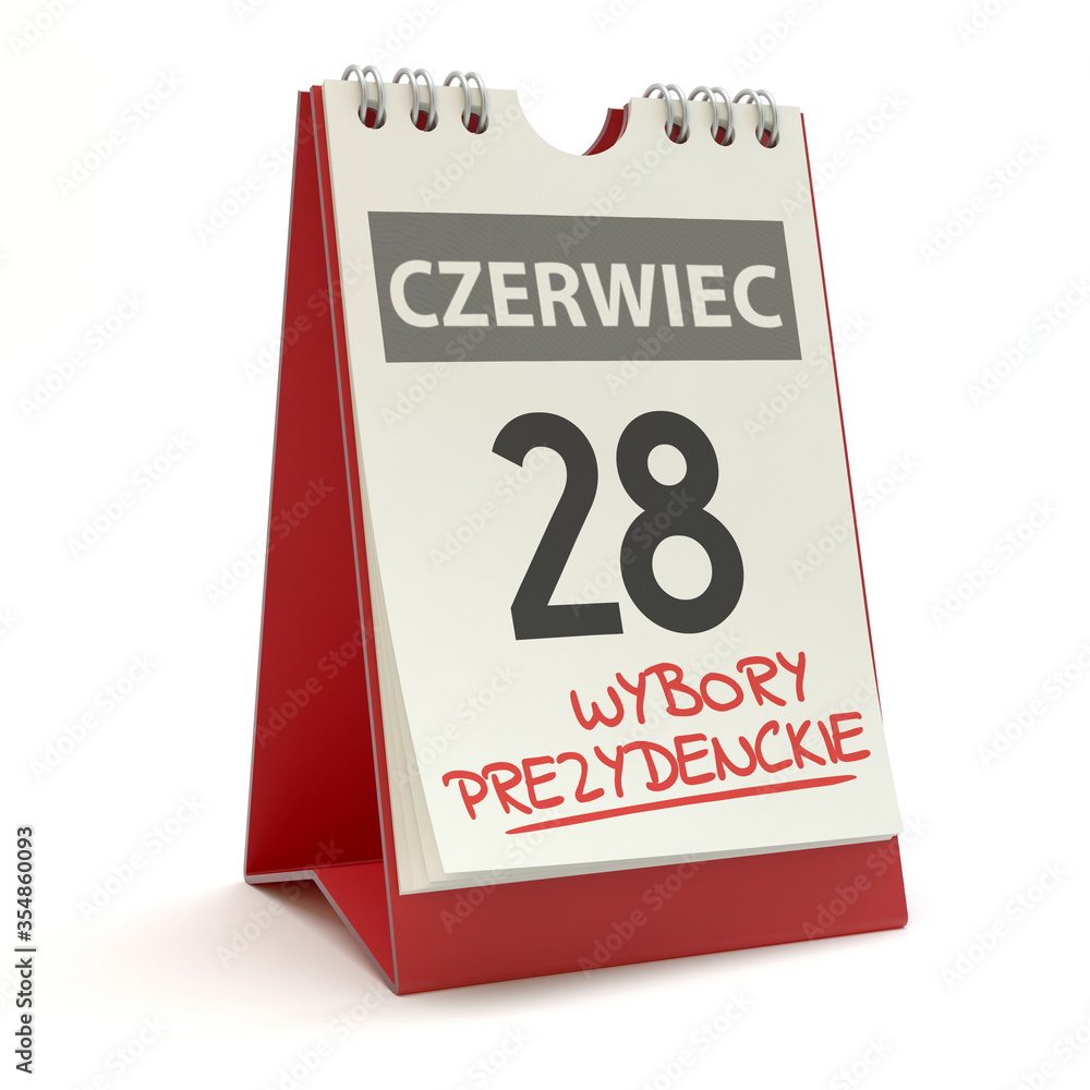 Wybory prezydenckie - kalendarz 28 czerwca, ilustracja 3D
Wybory prezydenckie - kalendarz 28 czerwca, ilustracja 3D