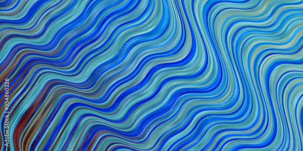 Naklejka premium Light Blue, Yellow vector background with curved lines. Colorful abstract illustration with gradient curves. Pattern for busines booklets, leaflets