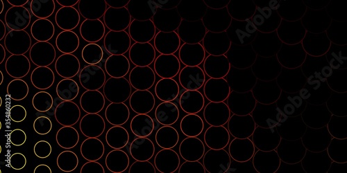 Dark Yellow vector pattern with spheres. Colorful illustration with gradient dots in nature style. Design for your commercials.