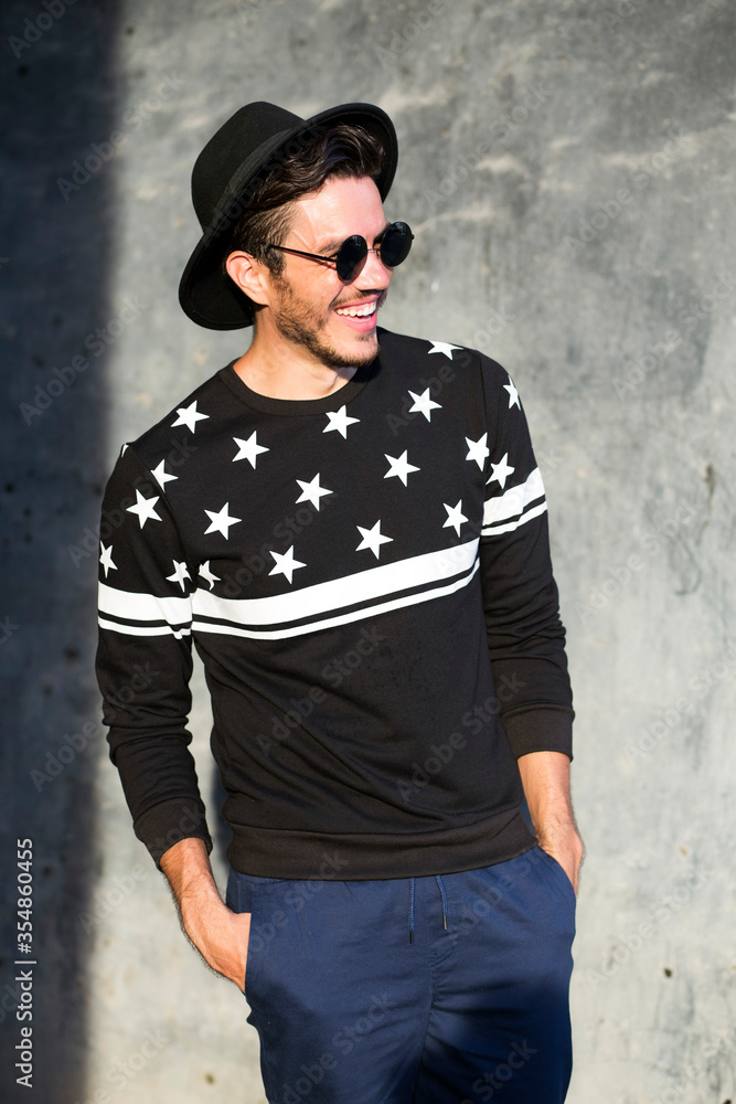 Young hipster guy smiling Young hipster guy smiling