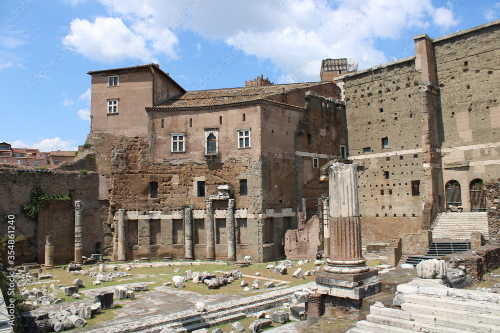 view of the roman forum in rome italy