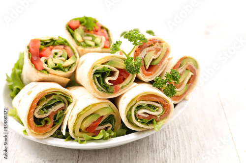 fresh sandwich wrap with vegetable