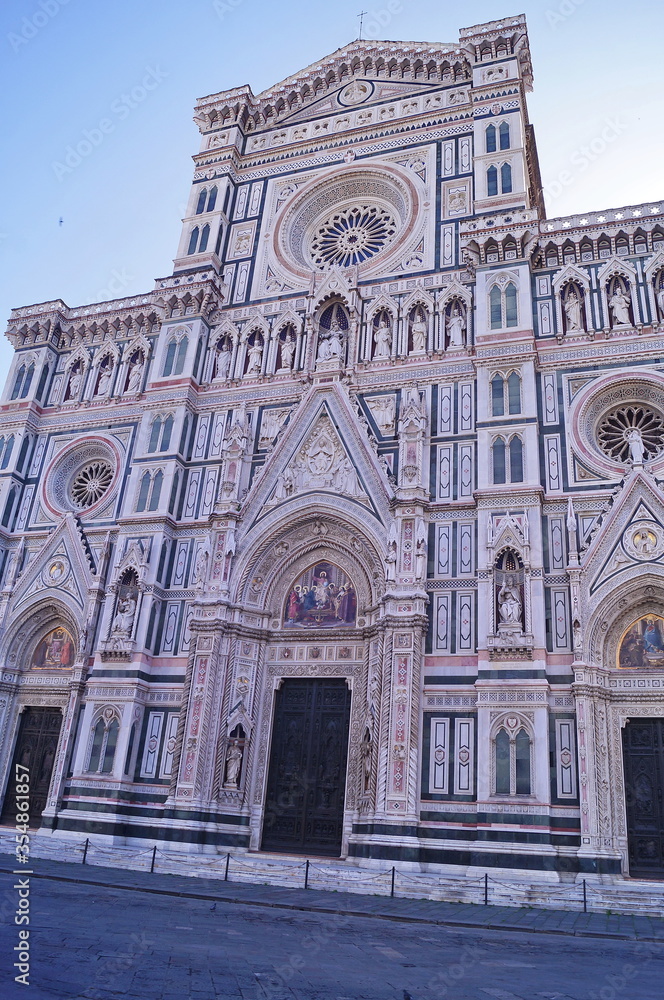Facade of Santa Maria del Fiore cathedral, Florence, Italy