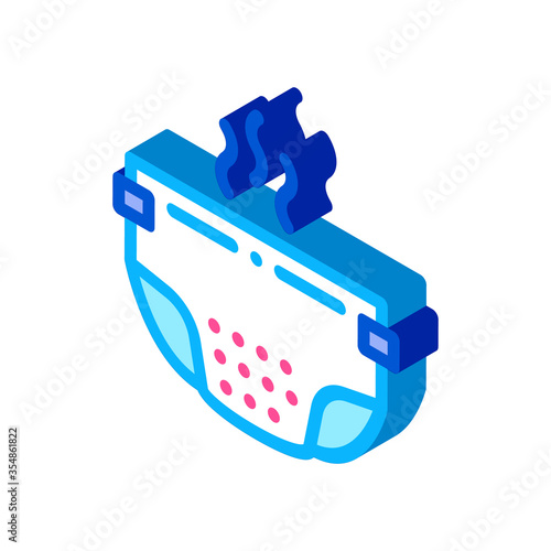 Smelly Diaper Icon Vector. Isometric Smelly Diaper sign. color isolated symbol illustration