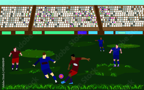 children playing football. vector