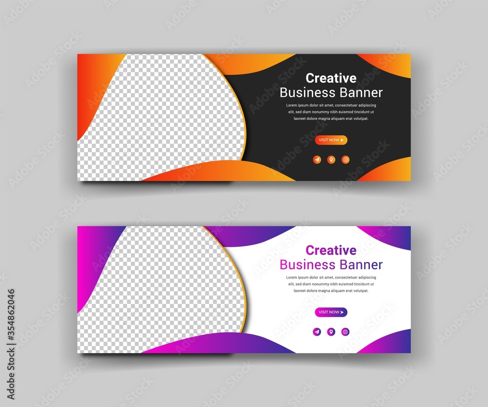 Fototapeta premium Business web banner template. business Promotional banner for social media post