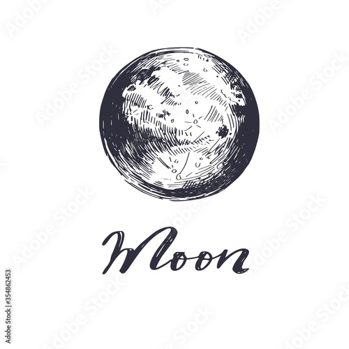 Vintage Moon magic vector illustration.  Astrology, witchcraft concept