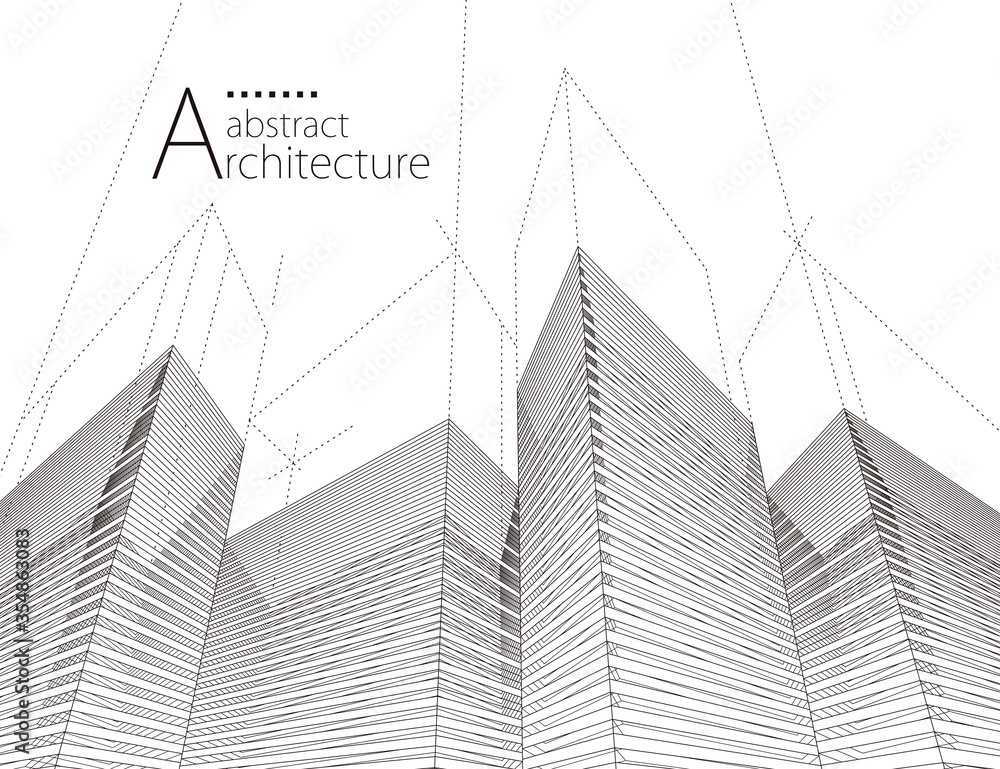 Fototapeta premium Architecture building construction perspective design abstract background.