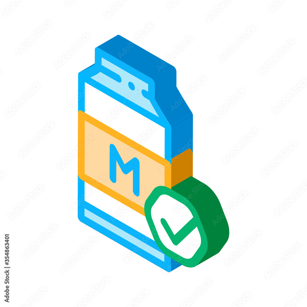 Milk Bottle Icon Vector. Isometric Milk Bottle sign. color isolated symbol illustration Milk Bottle Icon Vector. Isometric Milk Bottle sign. color isolated symbol illustration