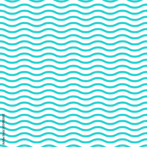 Wavy lines. seamless texture with light blue rolling lines on blue background.