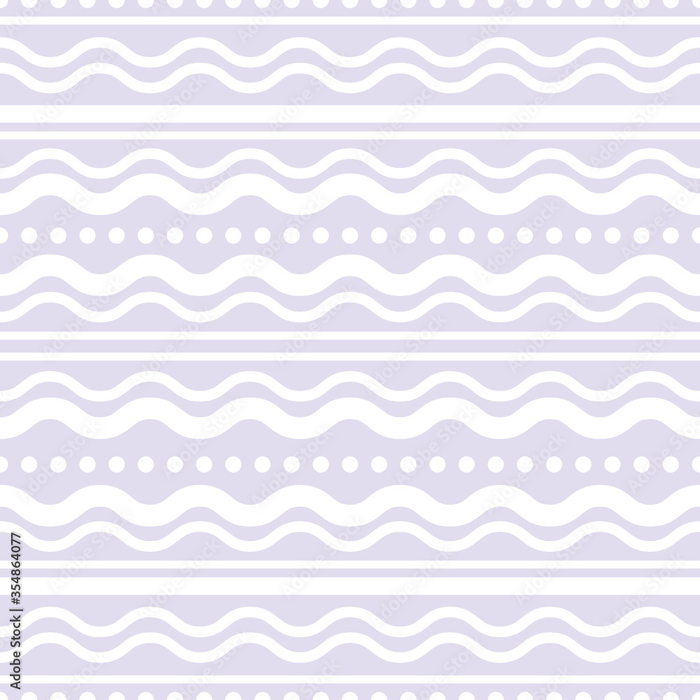 Wavy purple and blue wavy lines and dots. seamless texture with white rolling ornament Wavy purple and blue wavy lines and dots. seamless texture with white rolling ornament