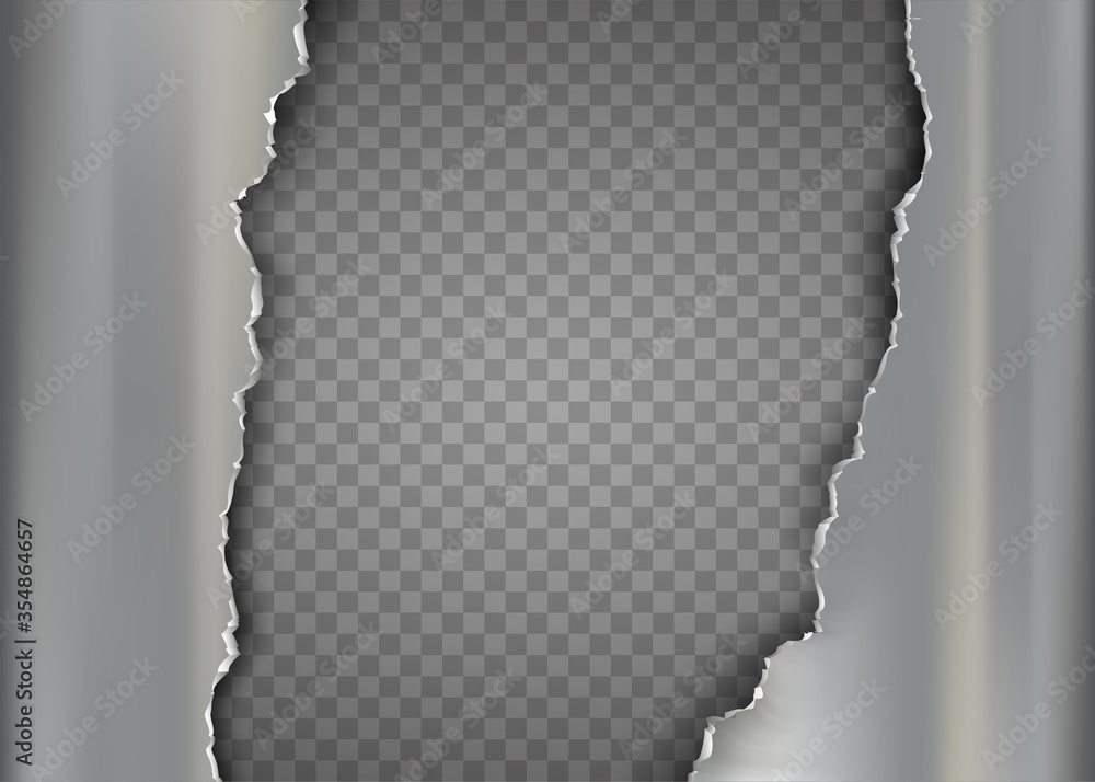 Torn metal plate isolated on a transparent background. Torn metal plate isolated on a transparent background.