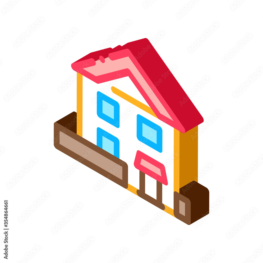 House Building Icon Vector. Isometric House Building sign. color isolated symbol illustration House Building Icon Vector. Isometric House Building sign. color isolated symbol illustration