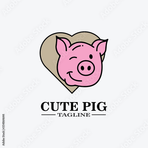 Cartoon pig Design illustration