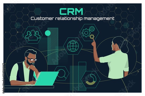 Business Customer CRM Management Analysis Service Concept. Relationship Management