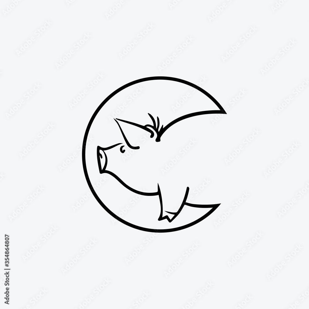 Cartoon pig Design illustration Cartoon pig Design illustration