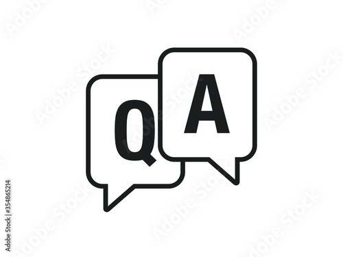 Q and a icon. q and a sign outline  vector illustration.  Q&A sign. 