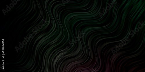 Dark Pink, Green vector background with curved lines. Colorful illustration with curved lines. Best design for your ad, poster, banner.