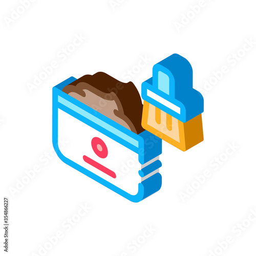 Shoe Cream Brush Icon Vector. Isometric Shoe Cream Brush sign. color isolated symbol illustration