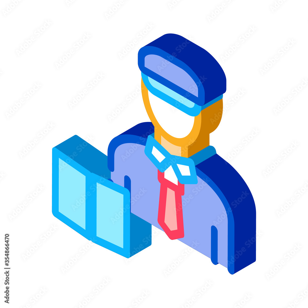 Custom Policeman Icon Vector. Isometric Custom Policeman sign. color isolated symbol illustration Custom Policeman Icon Vector. Isometric Custom Policeman sign. color isolated symbol illustration