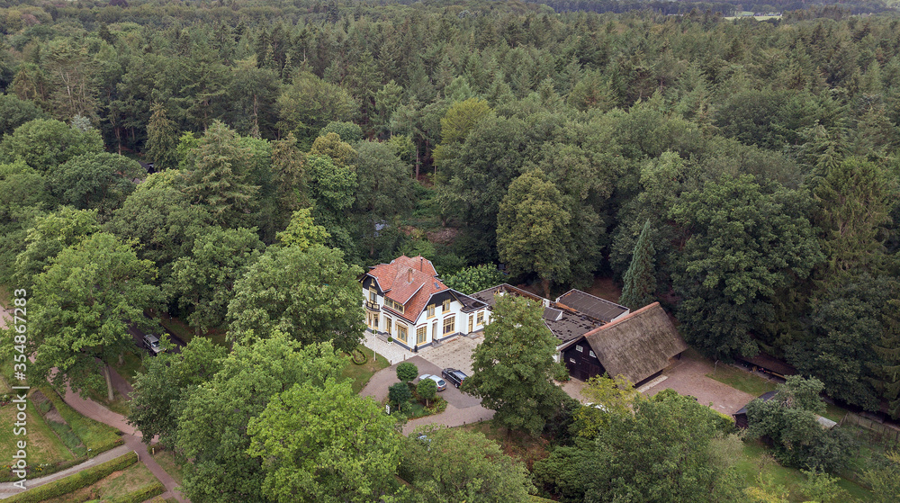 Doctors house aerial. Frederiksoord.Maatschappij van Weldadigheid Drenthe Netherlands. 